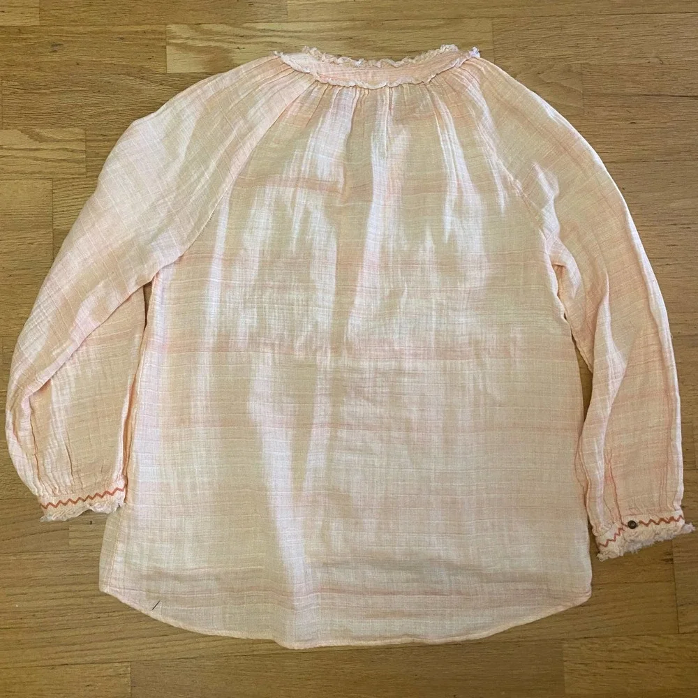 Sundance Orange Gentle Breeze Coastal Granola Western Embroidered Top - Picture 5 of 7